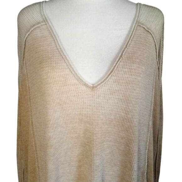 Free People Pacific Thermal Long Sleeve Rust Orange Waffle Knit Size Small - Picture 9 of 9